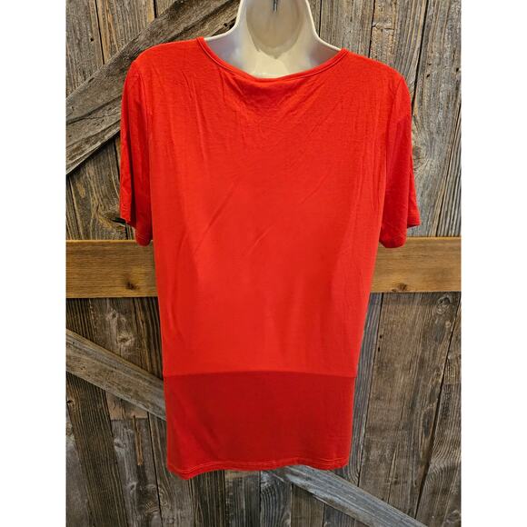 NWT Grace and Emma botique orange size small blouse soft stretch - Picture 3 of 6